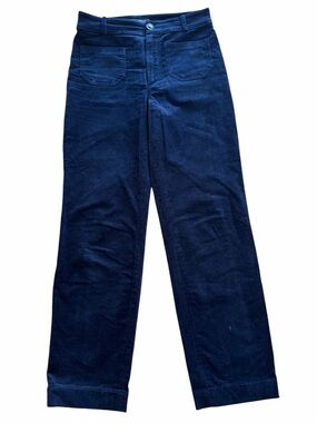 Massimo Dutti Navy Cordoruy Straight Leg Pants